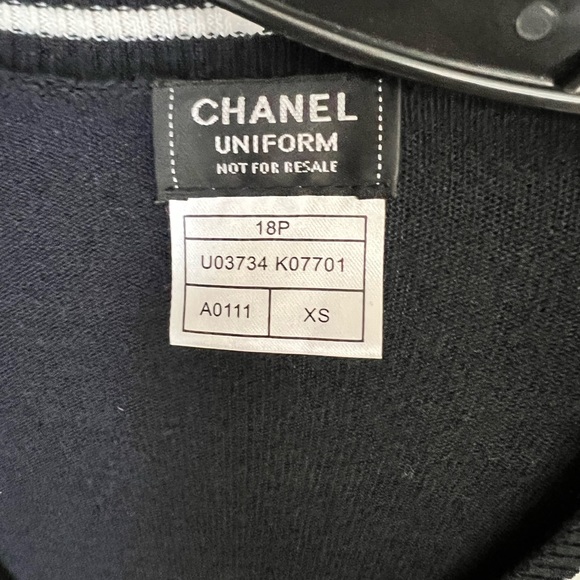 Chanel Uniform Long Preppy Cardigan in Navy Blue - Picture 5 of 7